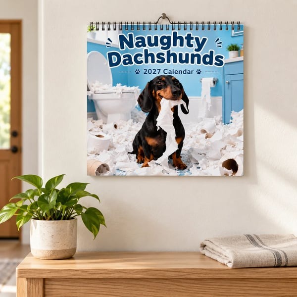 Naughty Dachshunds 2027 Wall Calendar - 12 Months of Mischief, Mayhem and Sausage Dog Smiles