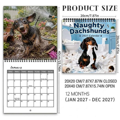 Naughty Dachshunds 2027 Wall Calendar - 12 Months of Mischief, Mayhem and Sausage Dog Smiles
