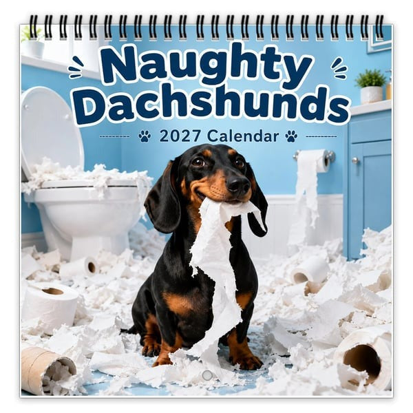 Naughty Dachshunds 2027 Wall Calendar - 12 Months of Mischief, Mayhem and Sausage Dog Smiles