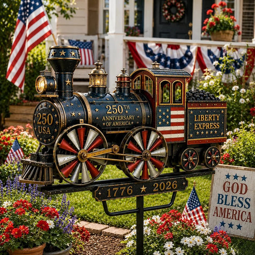 Liberty Express Train Garden Wind Spinner with Patriotic Design