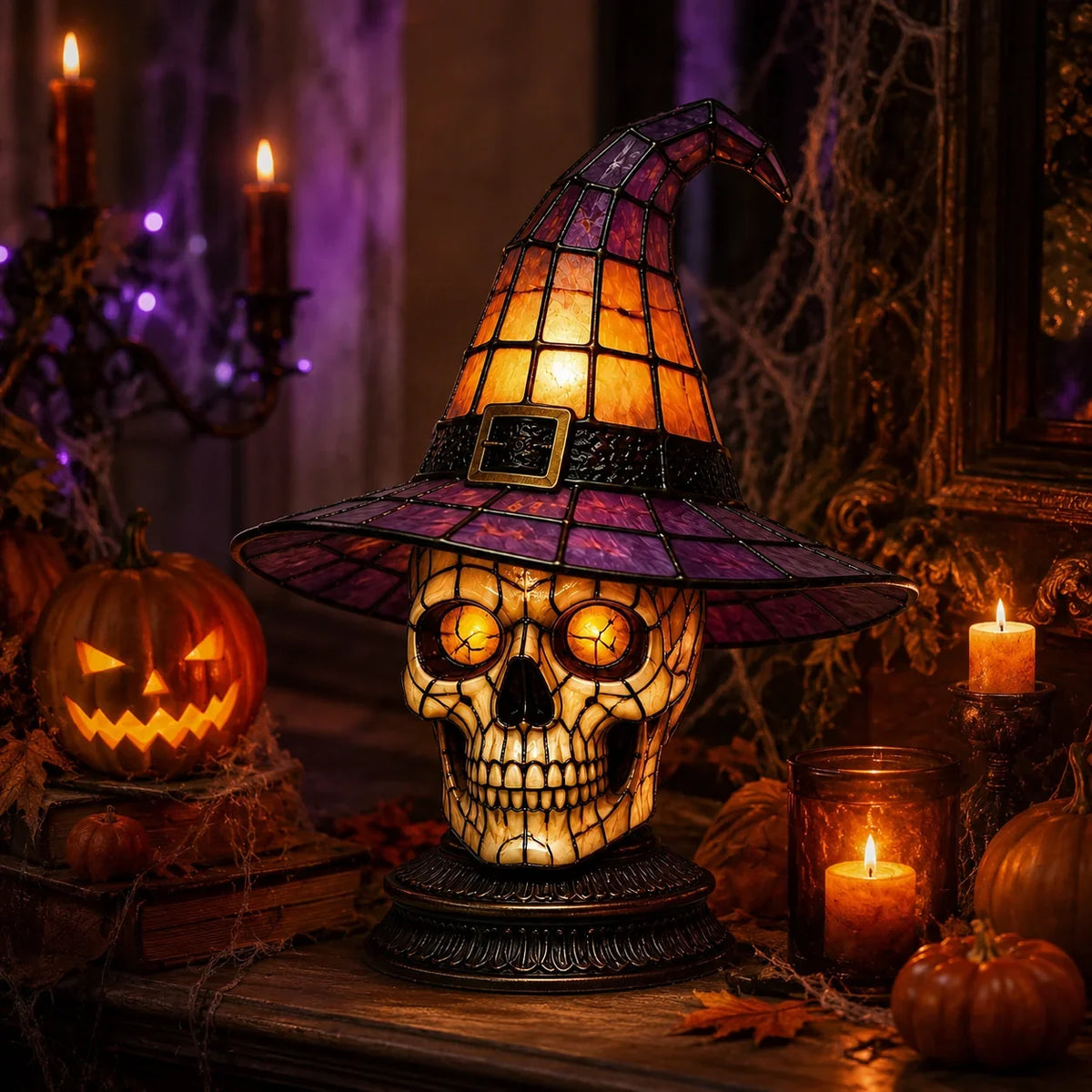 Decorative Magical Black Cat Witch Lamp for Focused Lighting