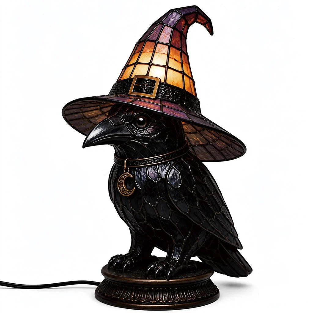 Decorative Magical Black Cat Witch Lamp for Focused Lighting