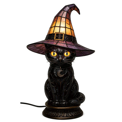 Decorative Magical Black Cat Witch Lamp for Focused Lighting