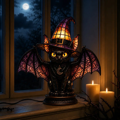 Decorative 7-Piece Stained Glass-Style Lighted Figurine