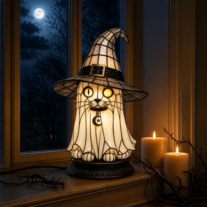 Decorative 7-Piece Stained Glass-Style Lighted Figurine