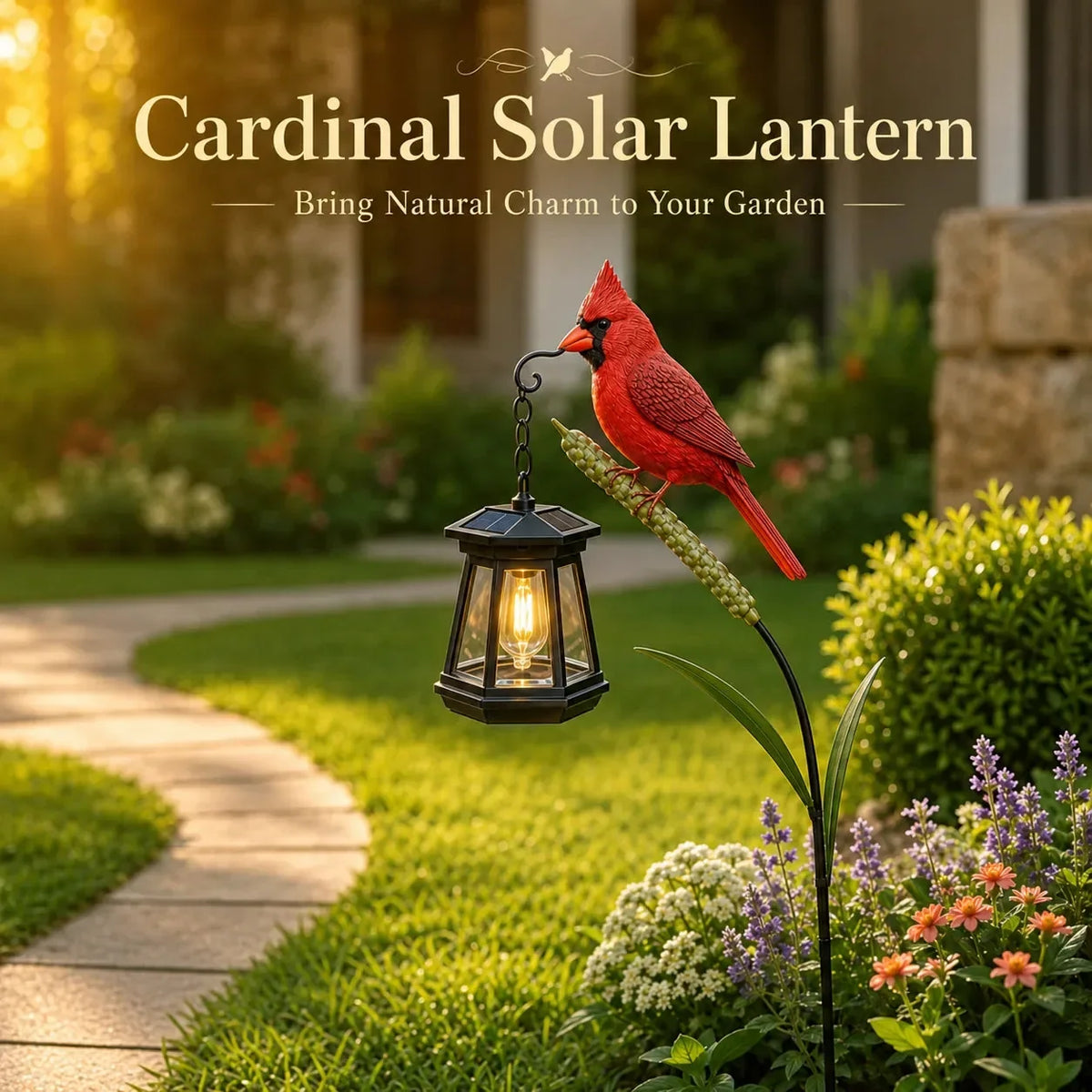 Lifelike Cardinal Solar Accent for Illuminating Garden Displays