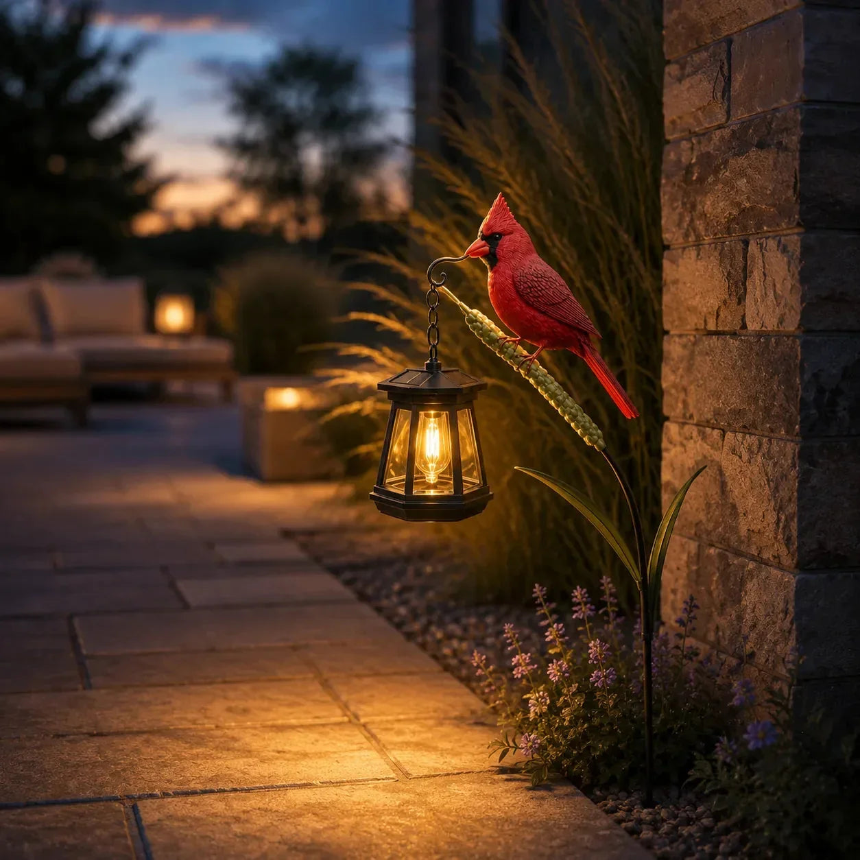 Lifelike Cardinal Solar Accent for Illuminating Garden Displays