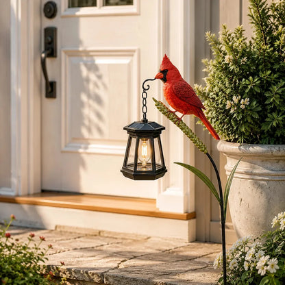 Lifelike Cardinal Solar Accent for Illuminating Garden Displays