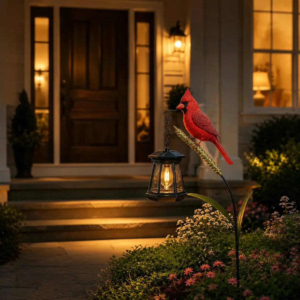 Lifelike Cardinal Solar Accent for Illuminating Garden Displays