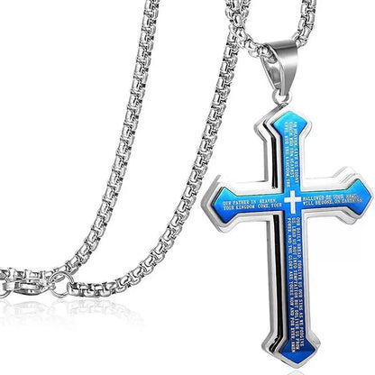 Purpose-Built Men’s Engraved Cross Necklace – Timeless Style with a