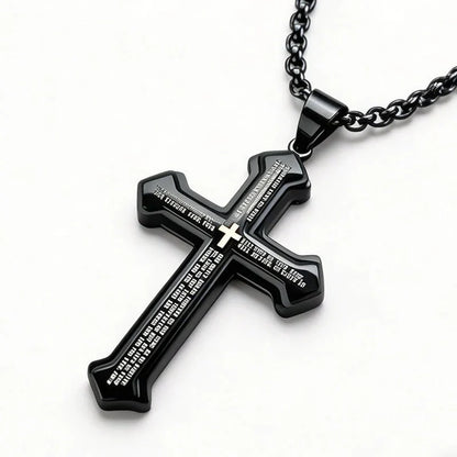 Purpose-Built Men’s Engraved Cross Necklace – Timeless Style with a