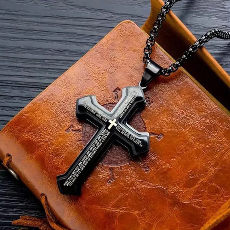Purpose-Built Men’s Engraved Cross Necklace – Timeless Style with a