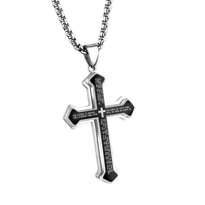 Purpose-Built Men’s Engraved Cross Necklace – Timeless Style with a