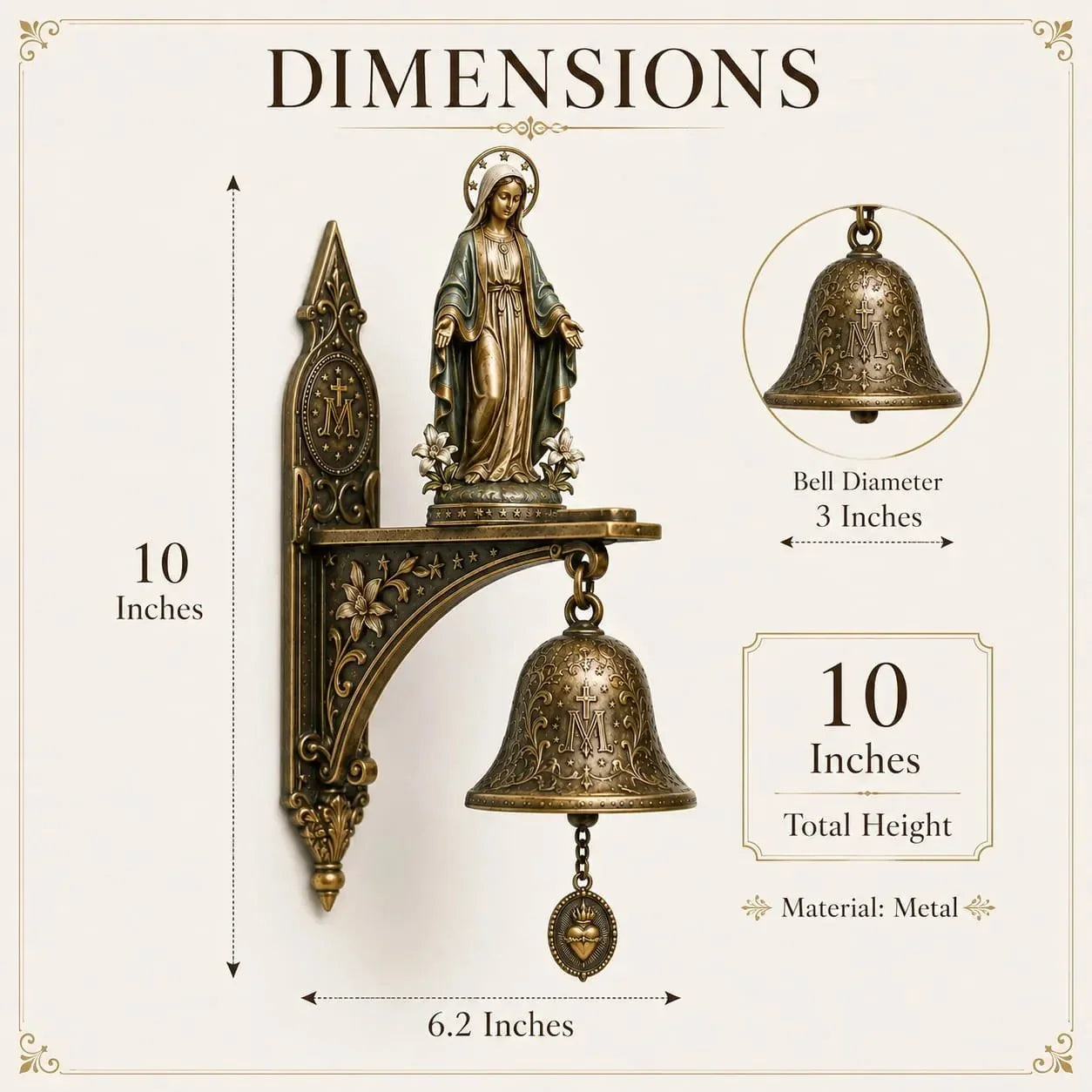 Pet-Friendly Our Lady of Grace Miraculous Medal Wall Bell – A