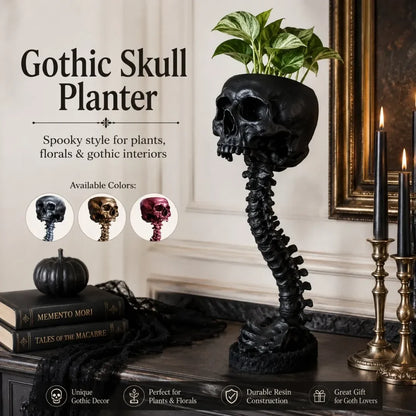 Outdoor Skull Planter Bold Decor for Plant Lovers for Garden Display