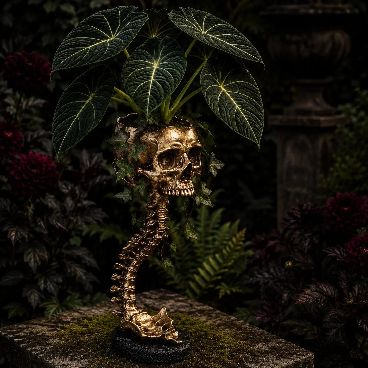 Outdoor Skull Planter Bold Decor for Plant Lovers for Garden Display