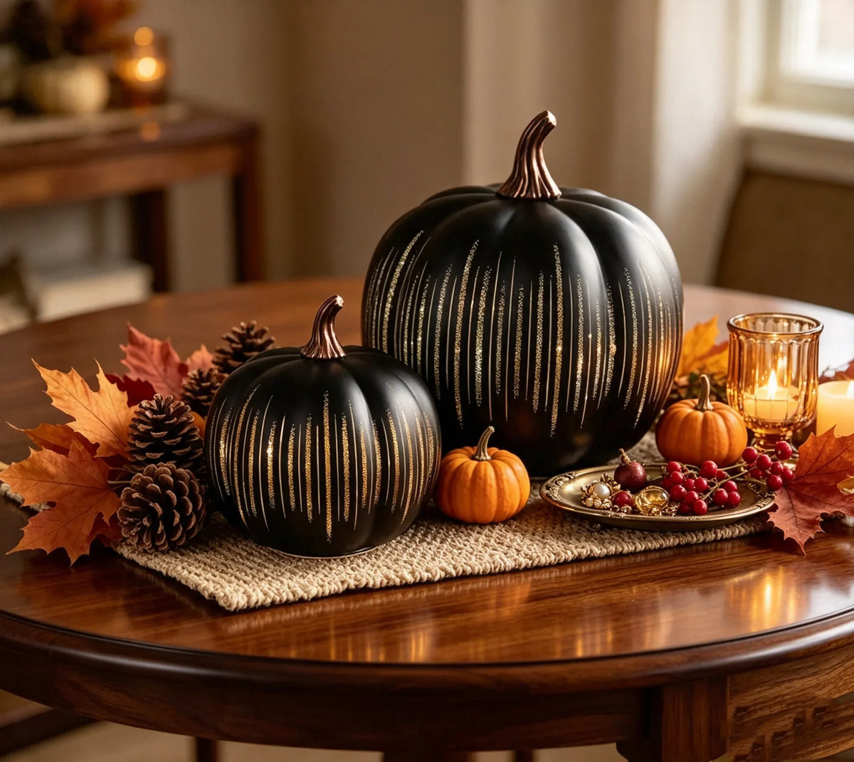 Decorative Light-Up Starry Night Pumpkin – Elegant Fall &