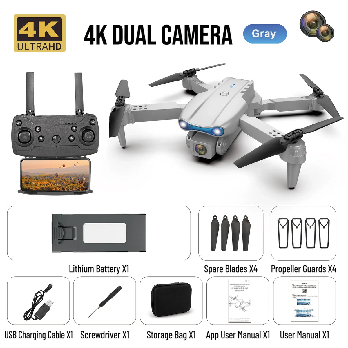 4K 5G Drone with 3-Axis Gimbal and 360° Obstacle Avoidance