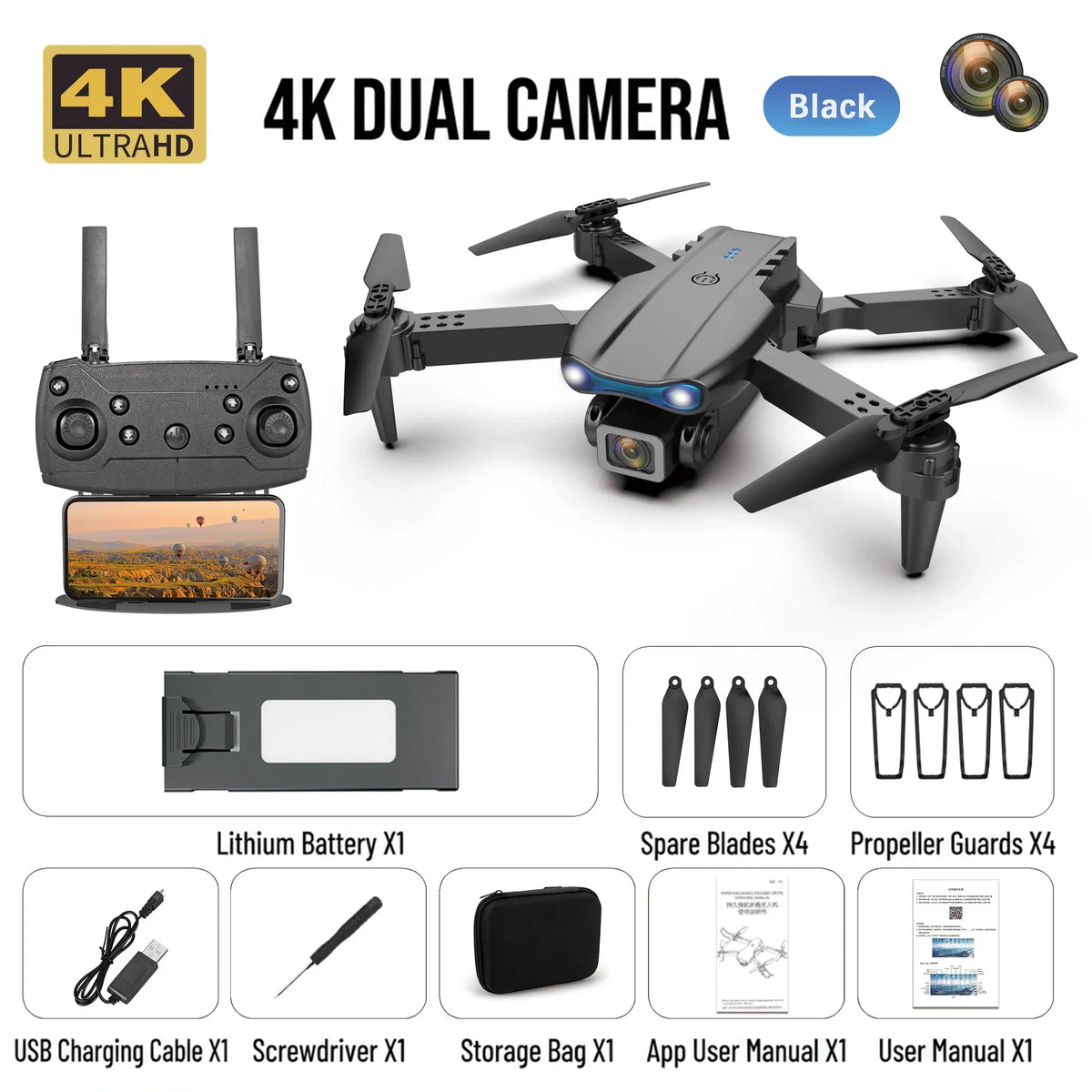 4K 5G Drone with 3-Axis Gimbal and 360° Obstacle Avoidance