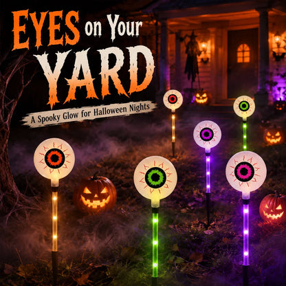 Six Solar Eyeball Stakes for Eerie Yard Lighting