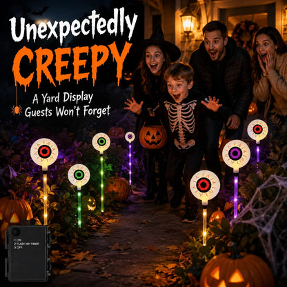 Six Solar Eyeball Stakes for Eerie Yard Lighting