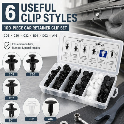 Vehicle-Ready 100PCS Bumper Retainer Clips Car Body Trim Clips