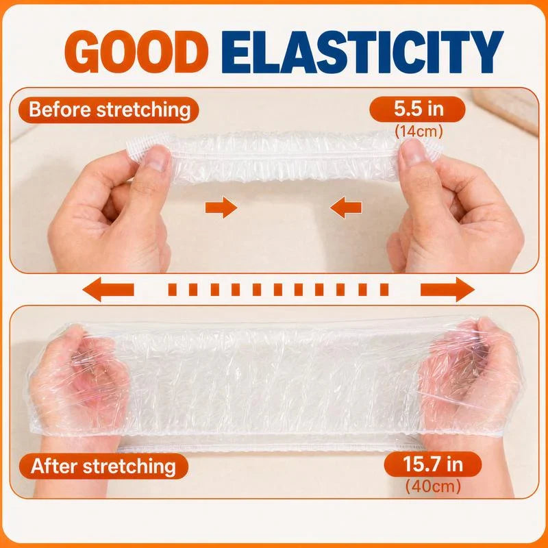 Practical 100Pcs Medium Reusable Elastic Plastic Bowl Covers