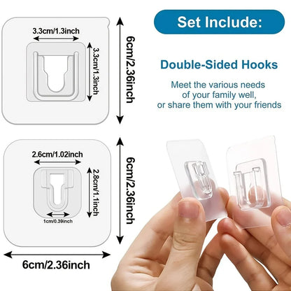 Practical 10/30/50 pairs Wall Hooks Hanger Double Sided Adhesive