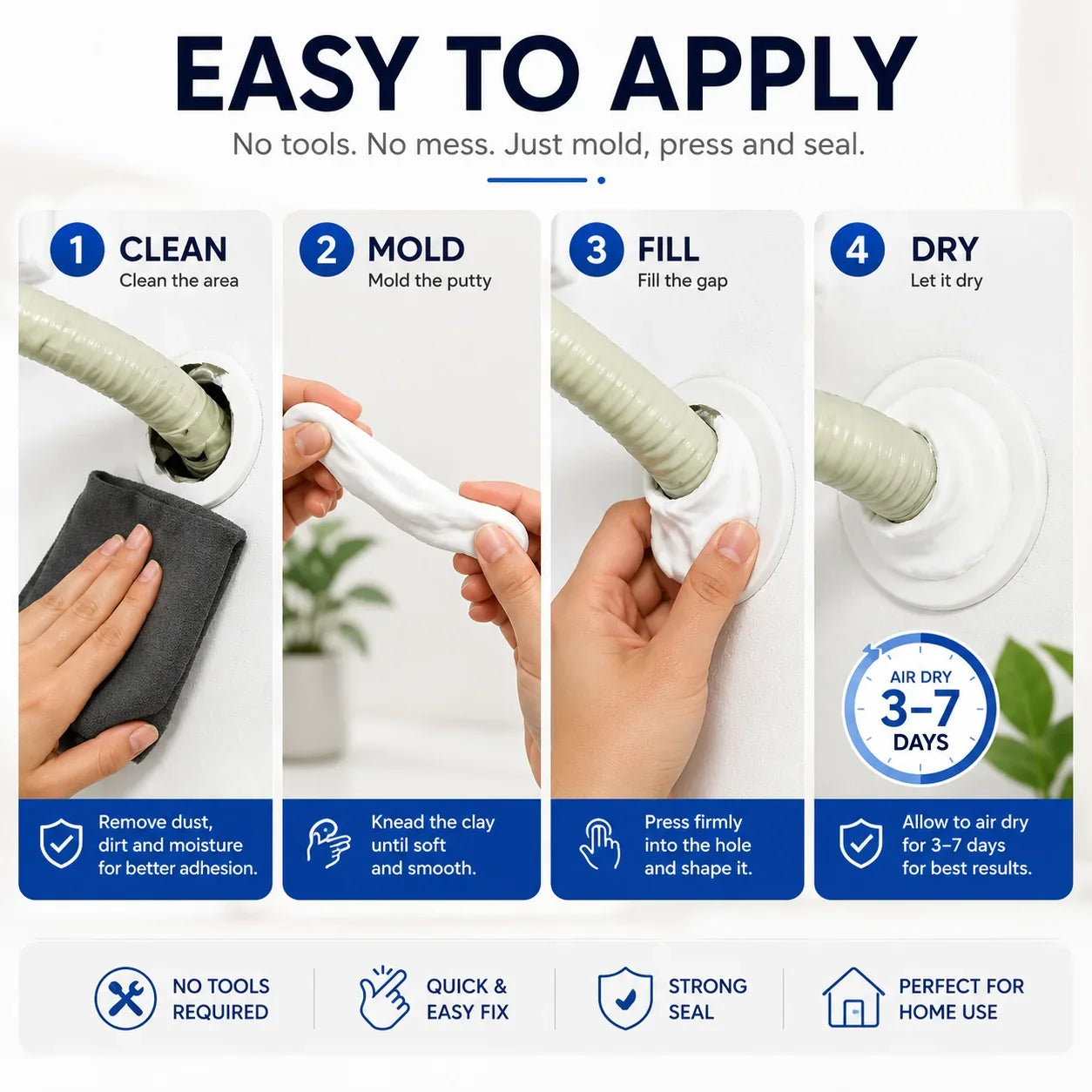 Purpose-Built Sealant Clay – Waterproof, Anti-Insect, Wall Hole