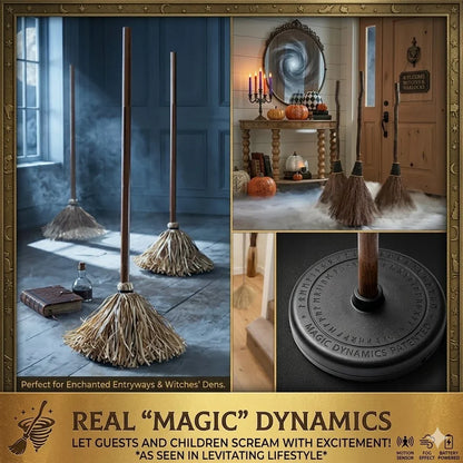 Purpose-Built Self-Moving Witch Broom: Motion-Activated Spooky