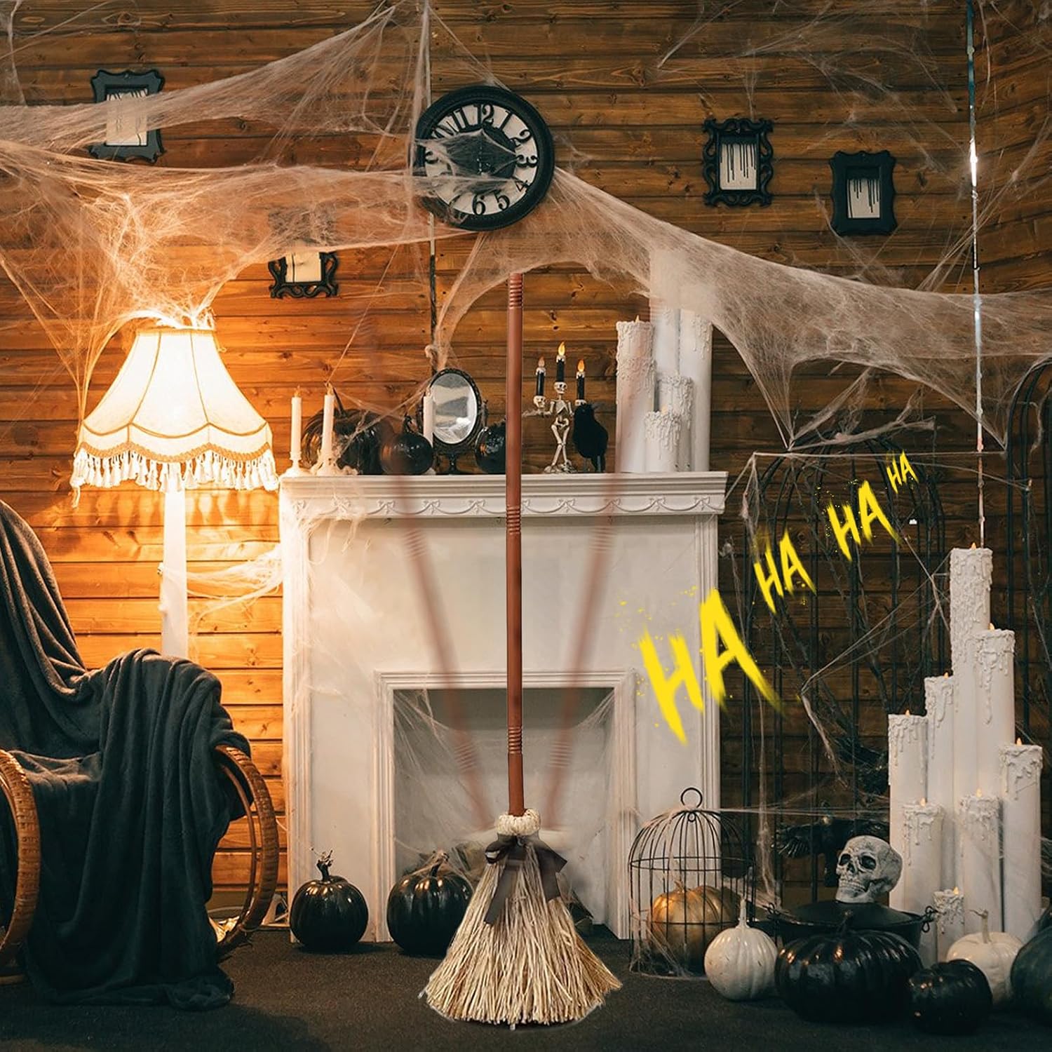 Purpose-Built Self-Moving Witch Broom: Motion-Activated Spooky