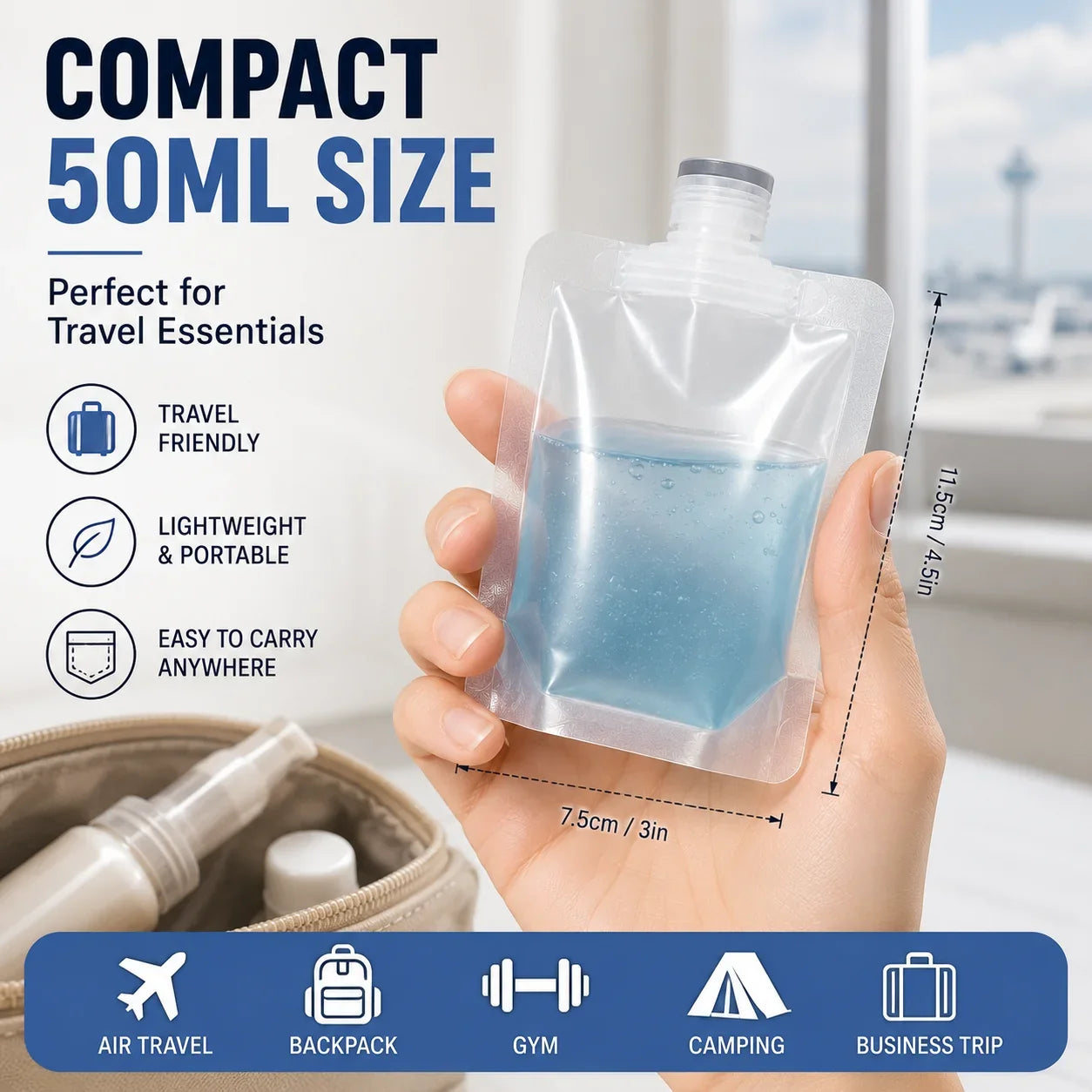 Vehicle-Ready 12 Counts Reusable Plastic Pouches – Versatile Liquid