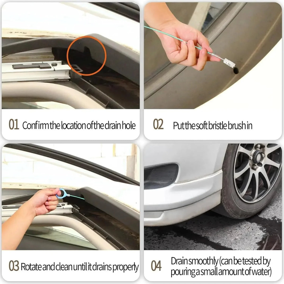 Vehicle-Ready 2 PCS 78-Inch Car Sunroof Drain Cleaning