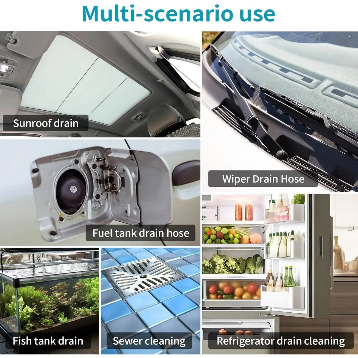 Vehicle-Ready 2 PCS 78-Inch Car Sunroof Drain Cleaning