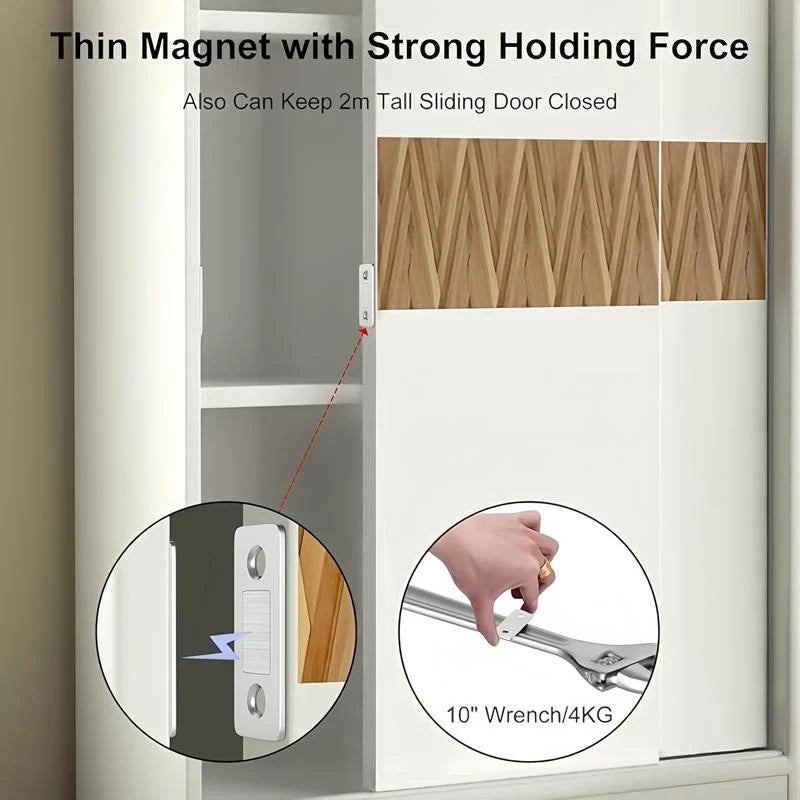 16-Pair Stick-On Magnetic Cabinet Catches with Tool-Free Installation