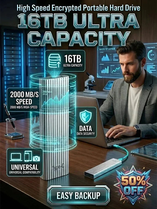 Compact 16TB Type-C Solid-State Drive for Portable Storage