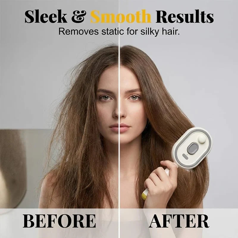 Vehicle-Ready Electric Steaming Massage Hair Care Brush for Garage Use