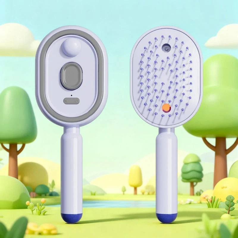 Vehicle-Ready Electric Steaming Massage Hair Care Brush for Garage Use