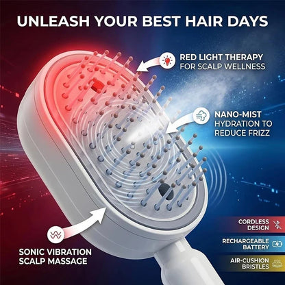 Vehicle-Ready Electric Steaming Massage Hair Care Brush for Garage Use