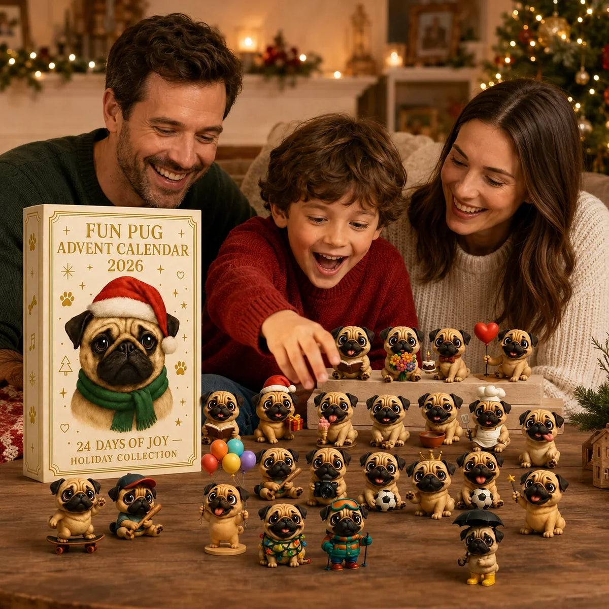 Purpose-Built Fun Pug Advent Calendar for Everyday Use