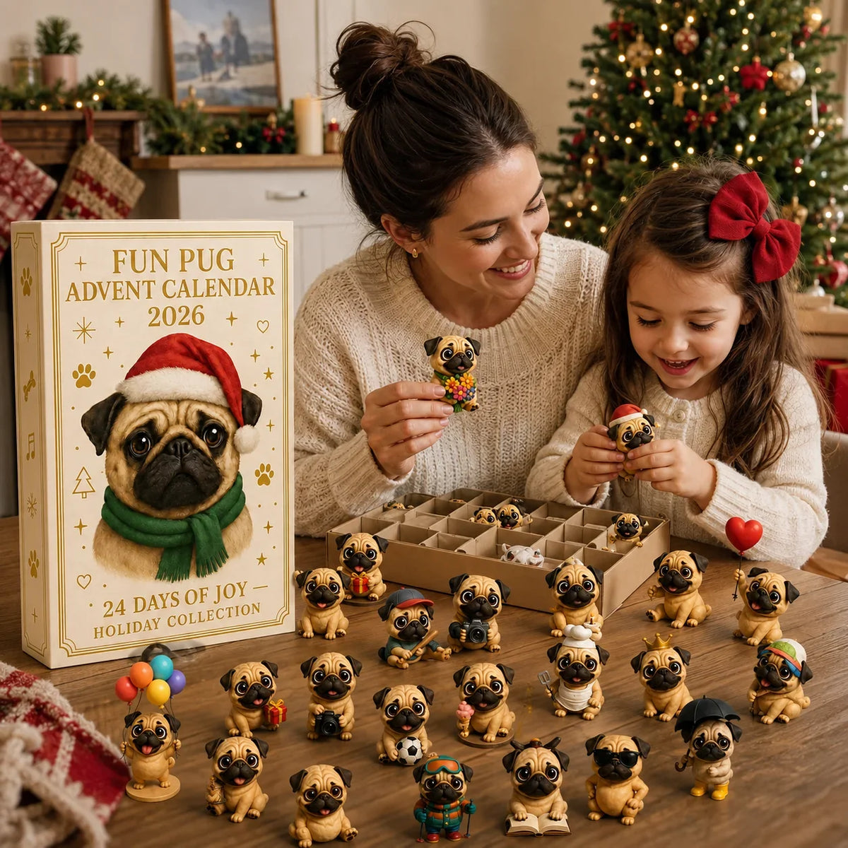 Purpose-Built Fun Pug Advent Calendar for Everyday Use