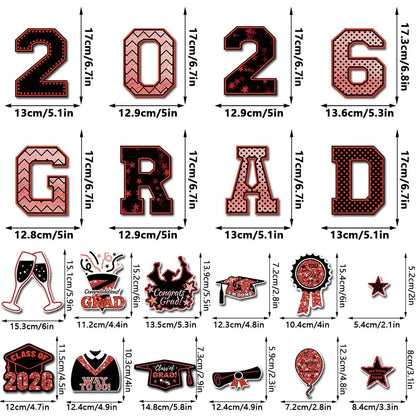 Congrats Grad 2026 Magnetic Decorations - 30-Piece Set