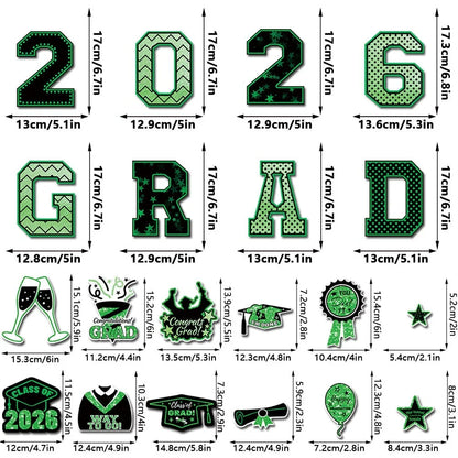 Congrats Grad 2026 Magnetic Decorations - 30-Piece Set