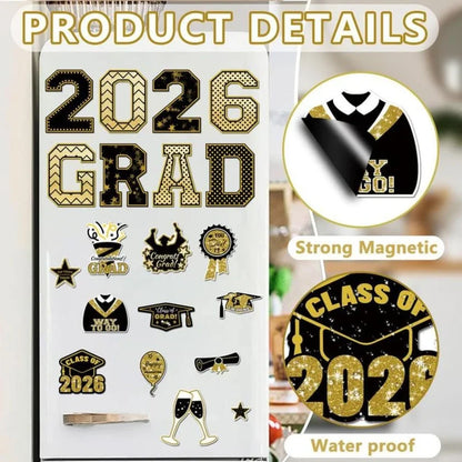 Congrats Grad 2026 Magnetic Decorations - 30-Piece Set