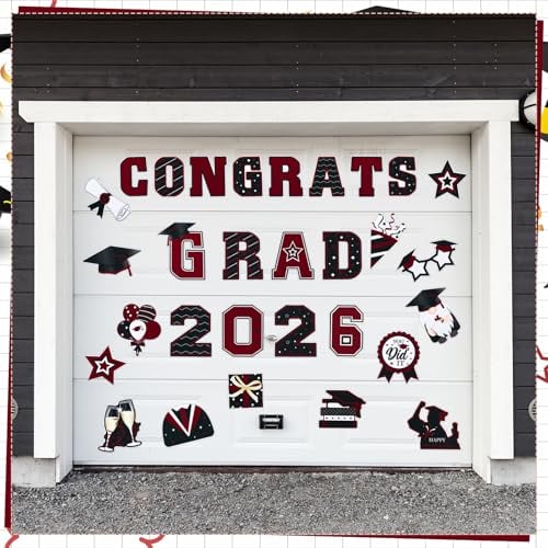 Congrats Grad 2026 Magnetic Decorations - 30-Piece Set