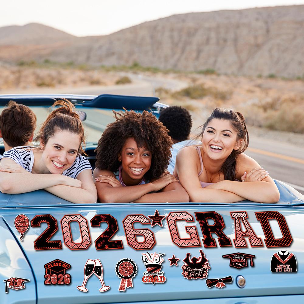 Congrats Grad 2026 Magnetic Decorations - 30-Piece Set