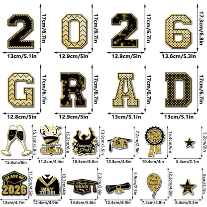 Congrats Grad 2026 Magnetic Decorations - 30-Piece Set