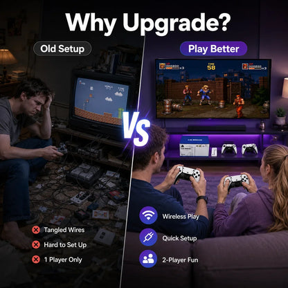 Workshop-Ready Retro Gaming Console Stick with 4K HDMI, Dual 2.4G