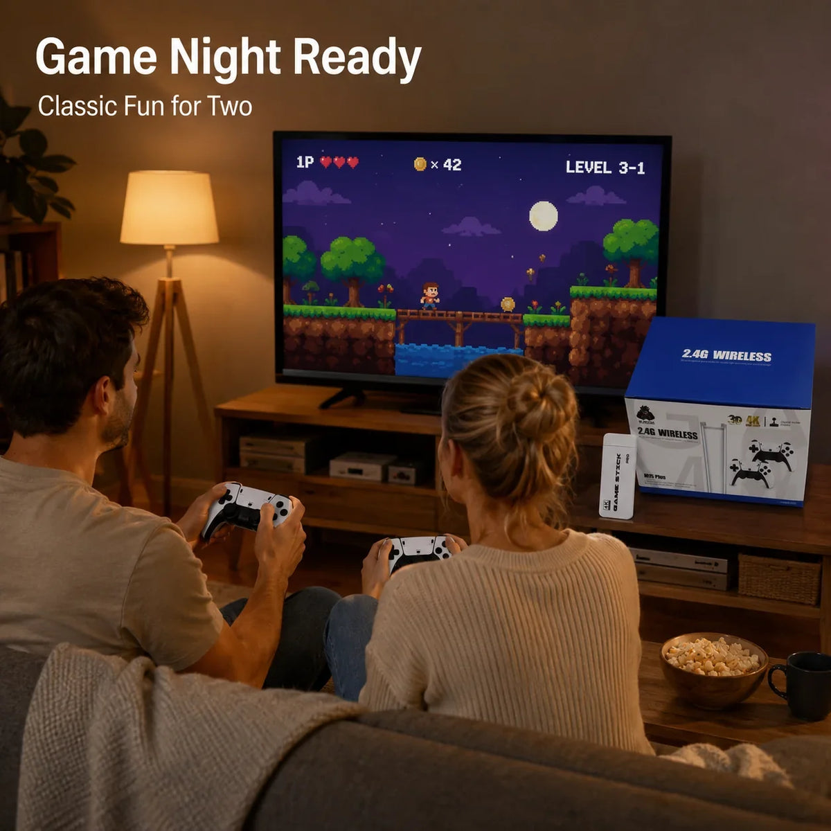 Workshop-Ready Retro Gaming Console Stick with 4K HDMI, Dual 2.4G