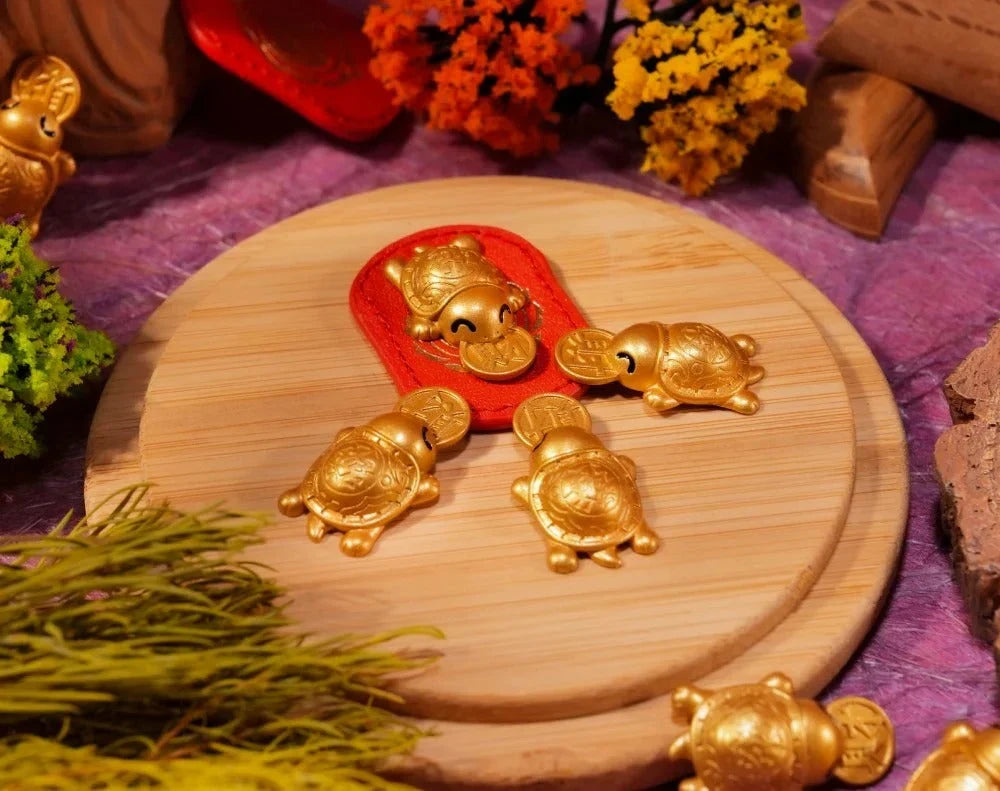 Gold-Tone Turtle Keepsake Charm Symbolizing Lasting Luck